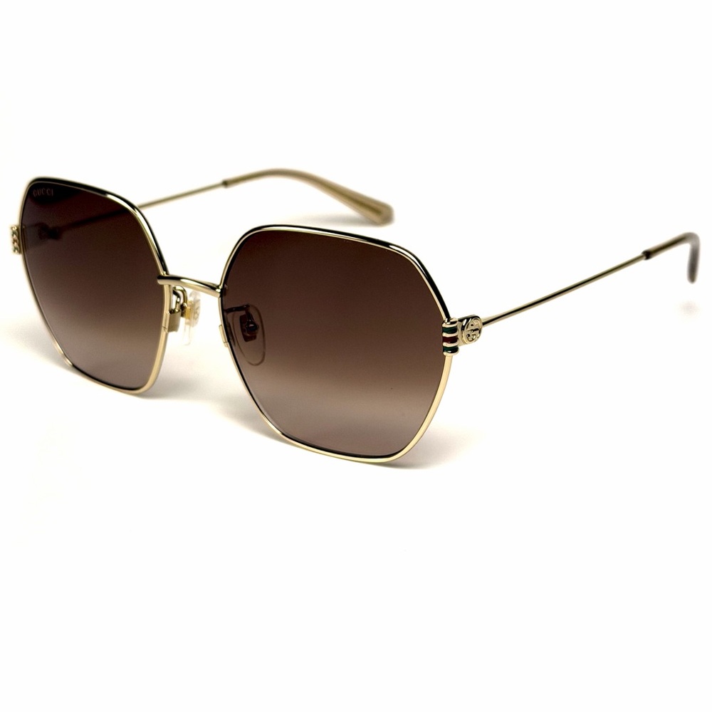 Gucci GG 1285SA 002 Gold Brown Gradient Sunglasses Authentic